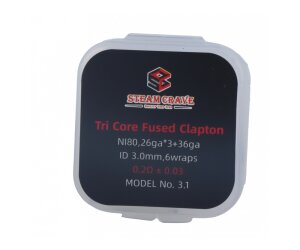 Steam Crave Tri-Core Fused Clapton Coil 3mm 6-Wicklungen (10 Stück pro Packung)